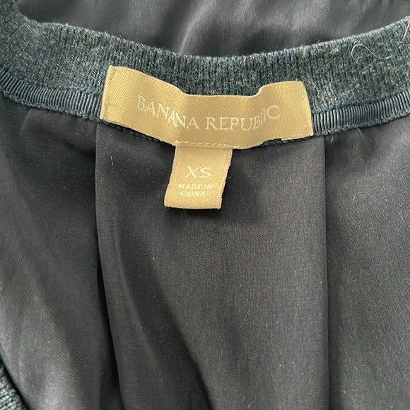 Banana Republic Navy Merino Wool Blend/Polyester V-Neck Sweater - Picture 3 of 4